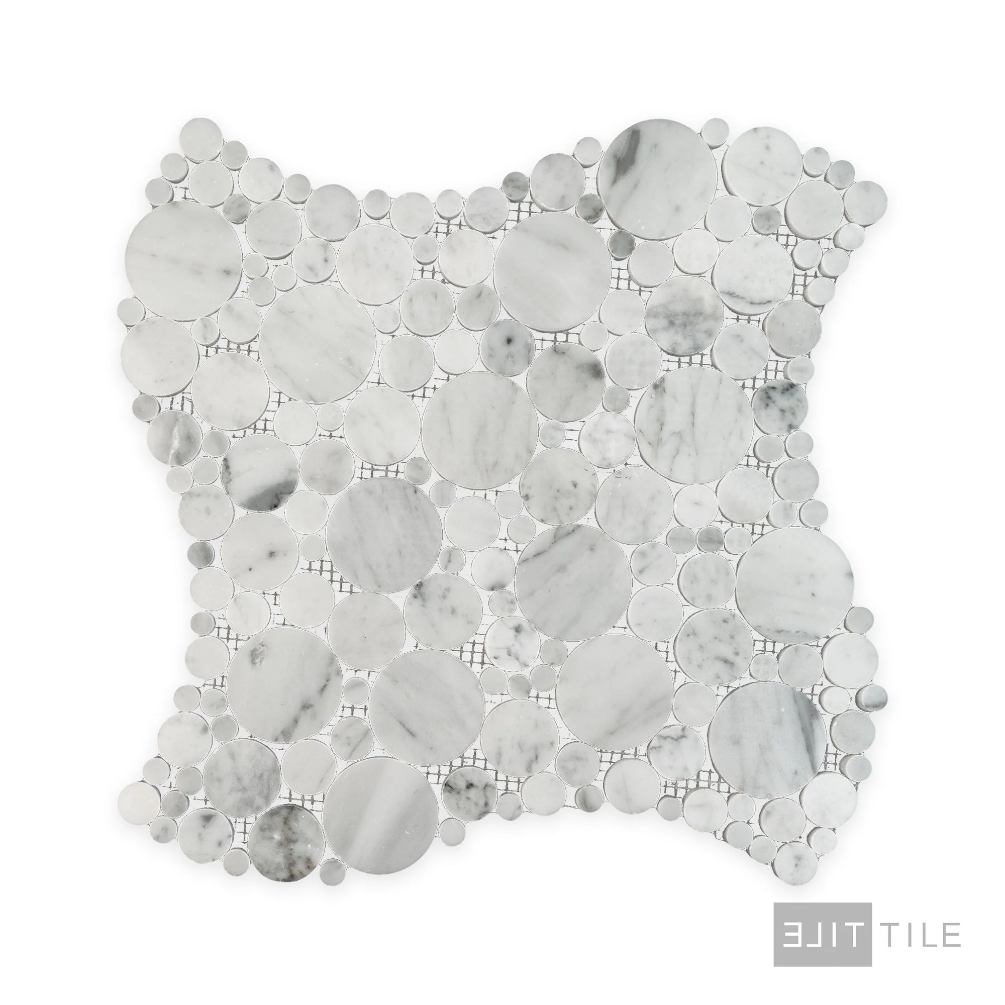 White Carrara Marble Bubble Polished Mosaic - Image 2