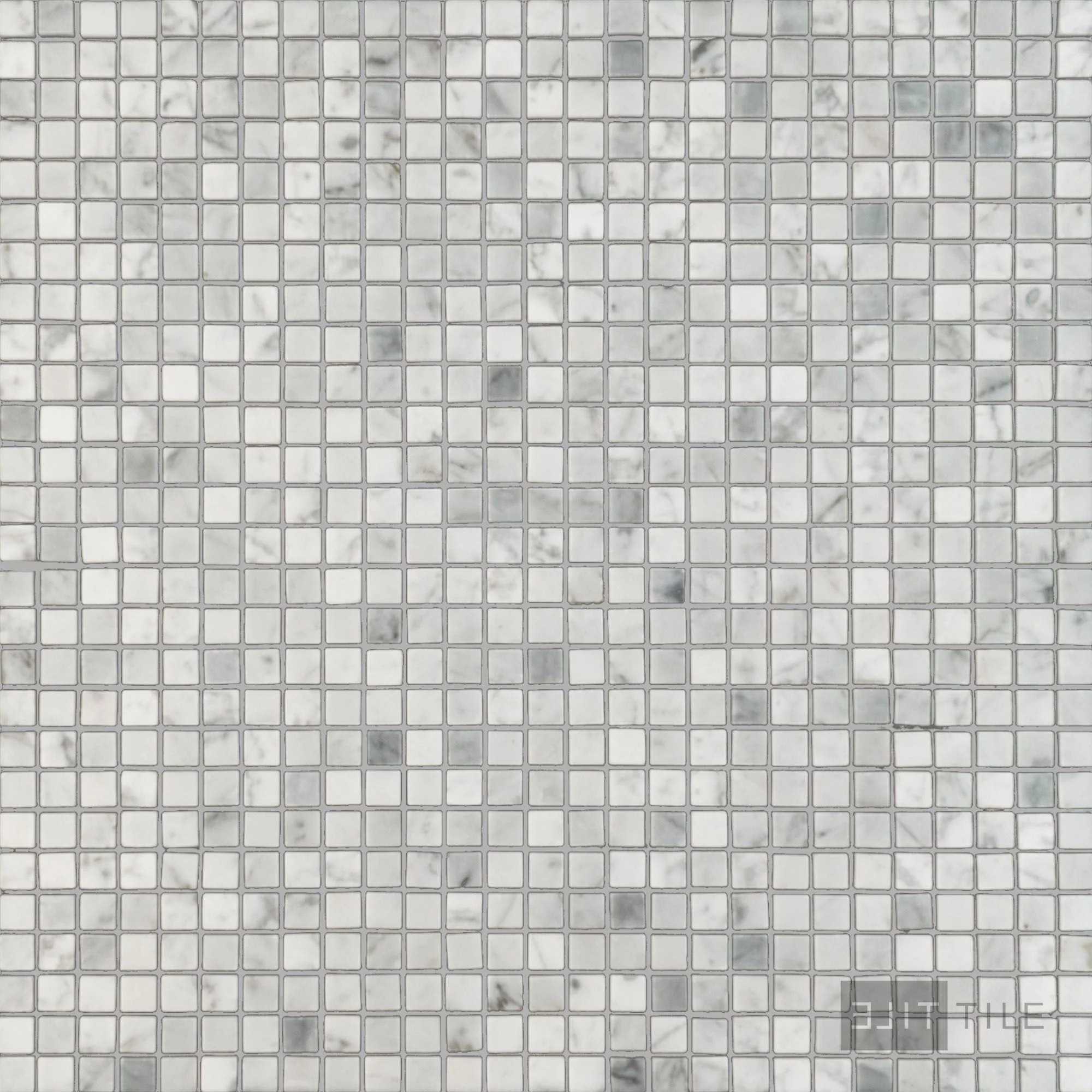 White Carrara Marble 3/8" Square Polished Mosaic