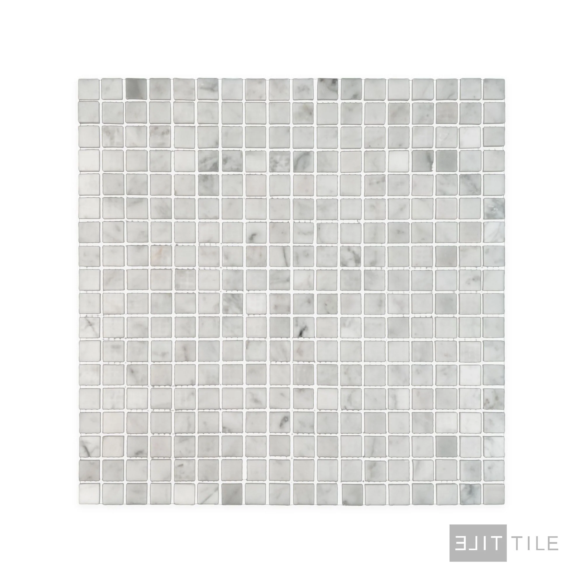 White Carrara Marble 5/8" Square Polished Mosaic - Image 2
