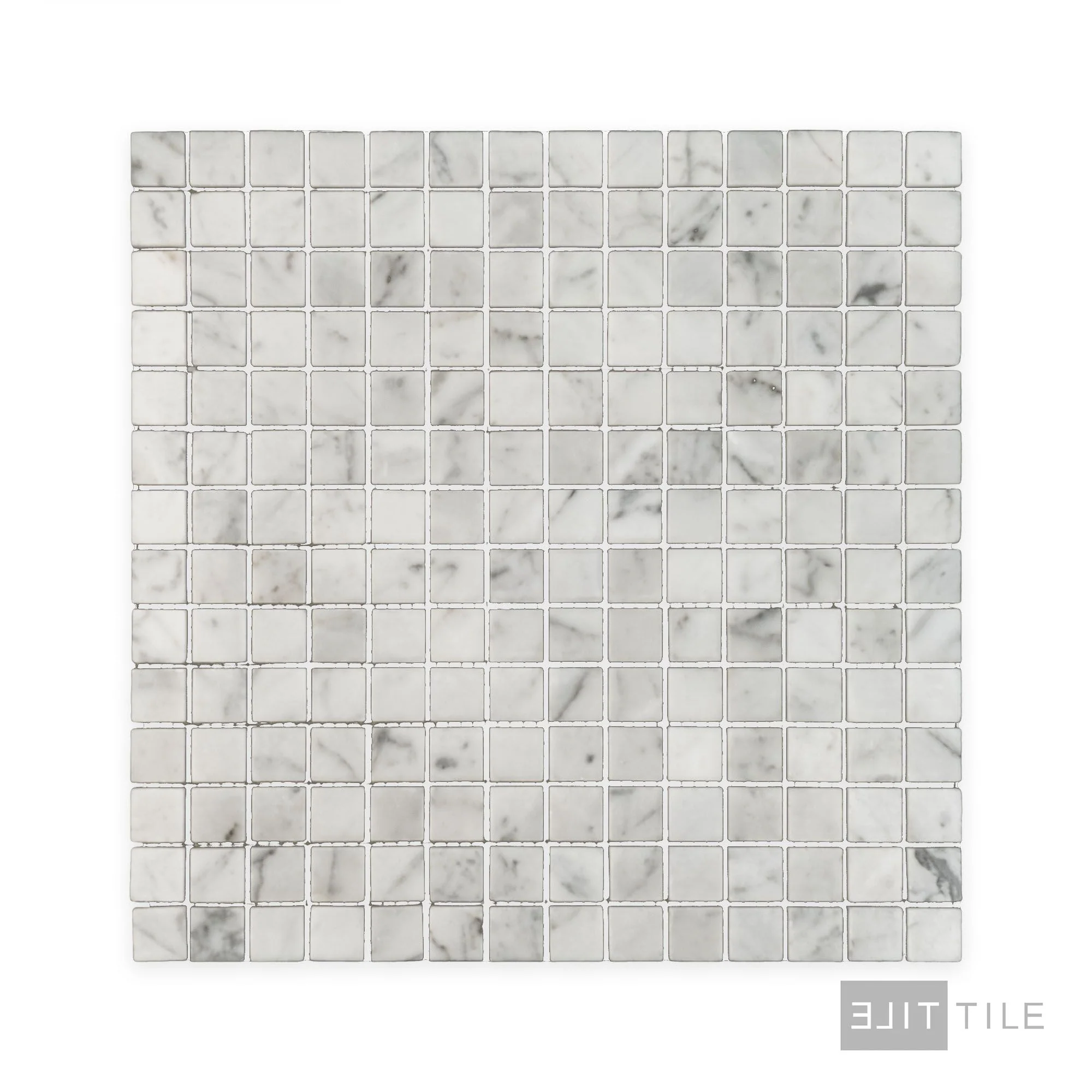 White Carrara Marble 3/4" Square Polished Mosaic - Image 2