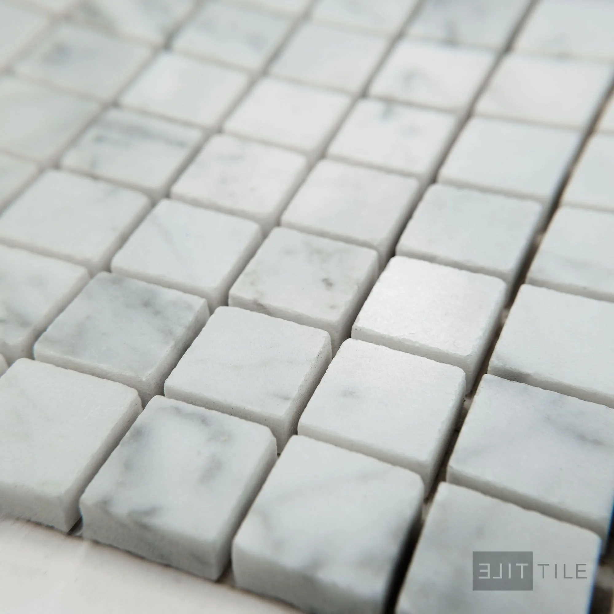 White Carrara Marble 3/4" Square Polished Mosaic - Image 3