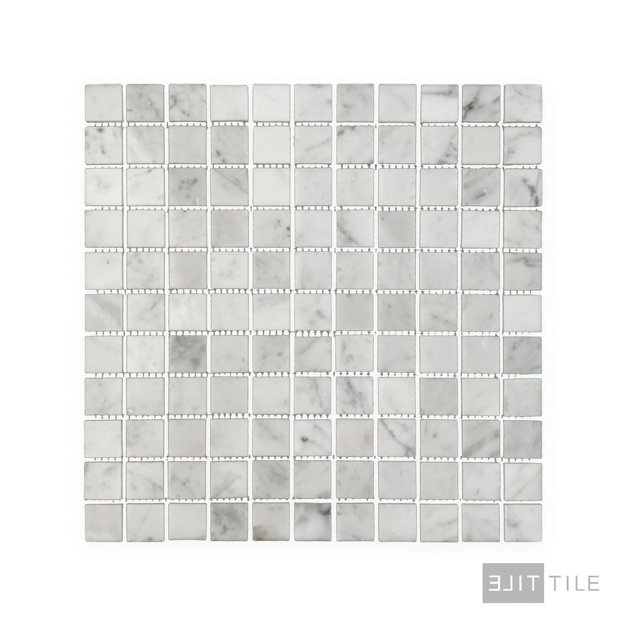 White Carrara Marble 1" Square Polished Mosaic - Image 2