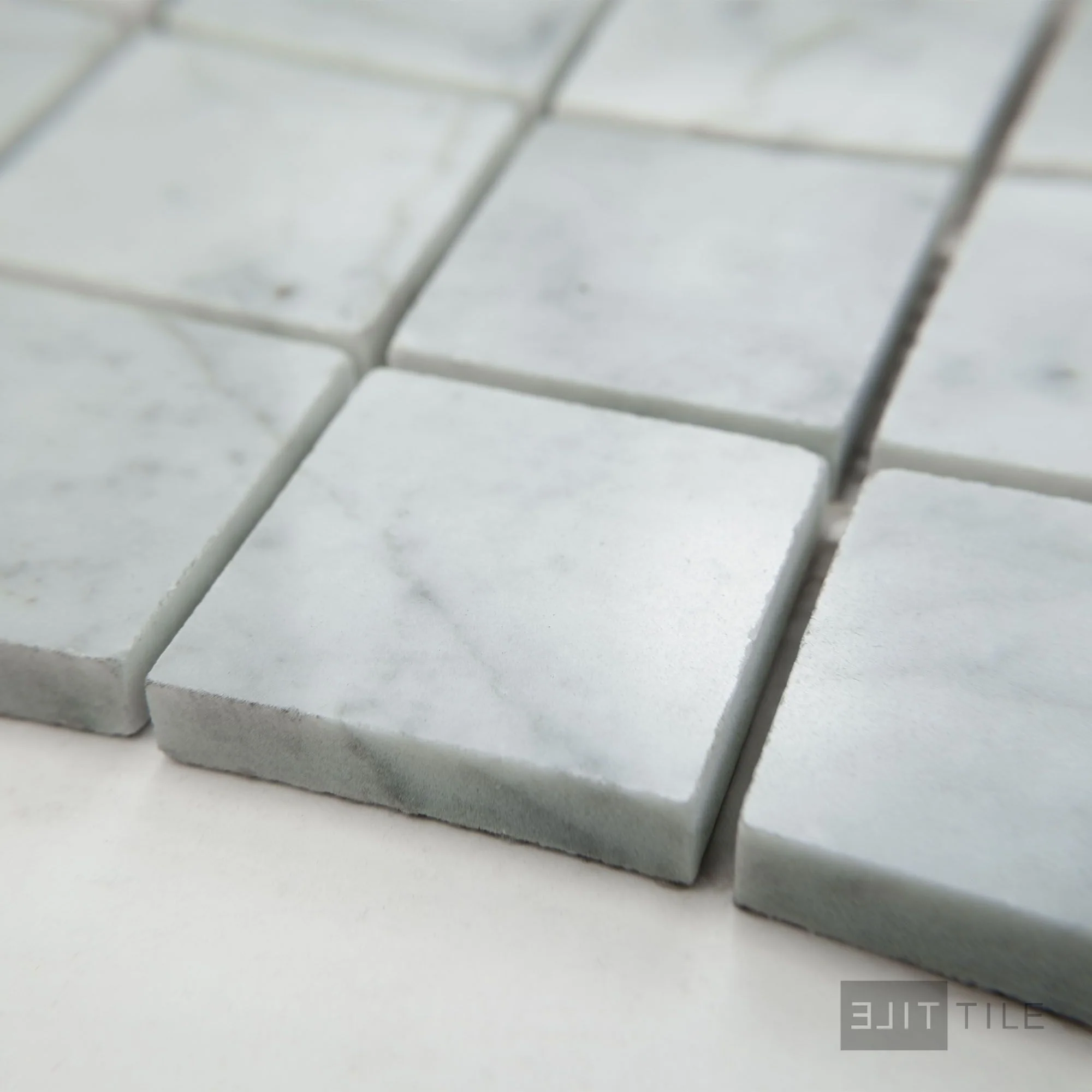 White Carrara Marble 2" Square Polished Mosaic - Image 3