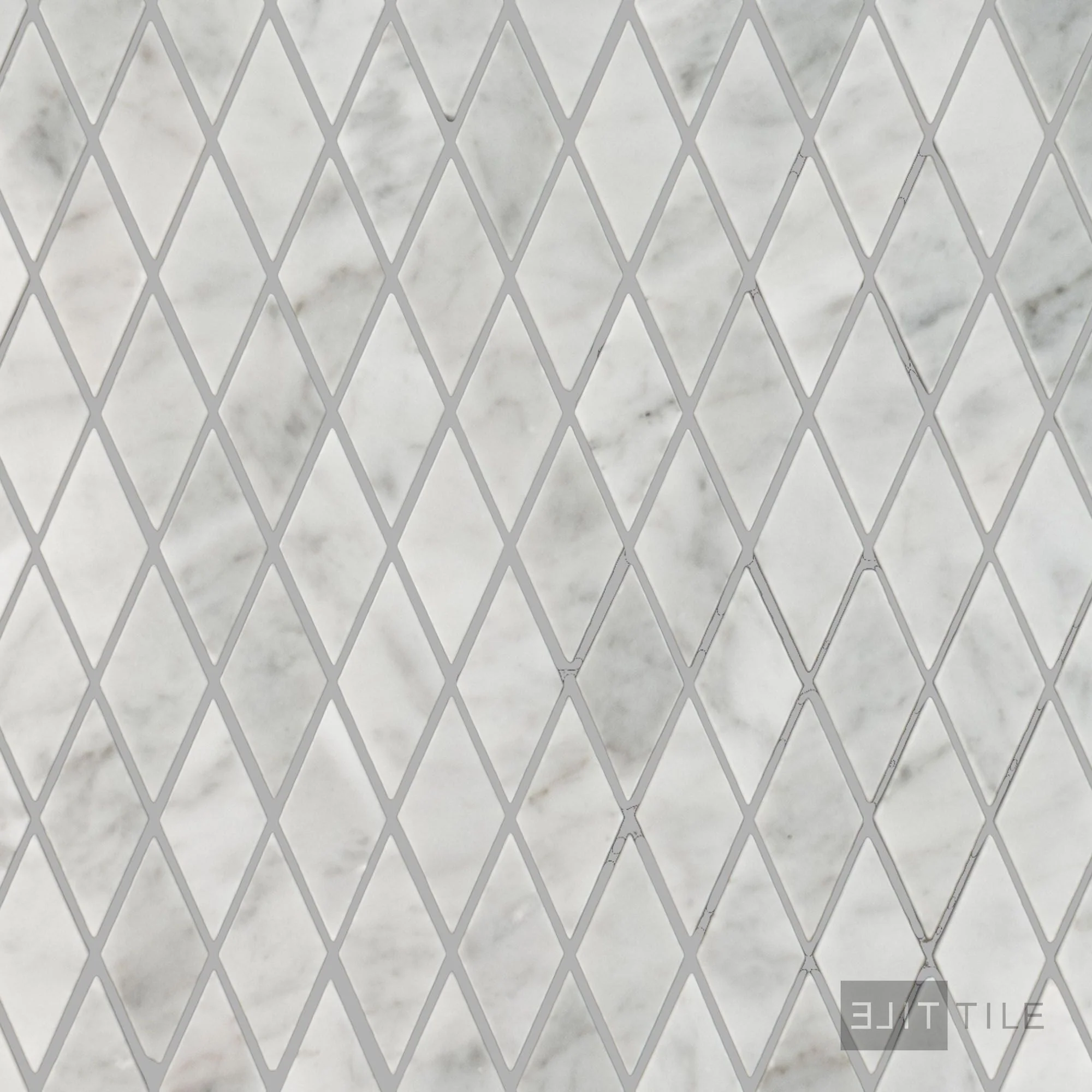 White Carrara Marble Rhomboid Polished Mosaic