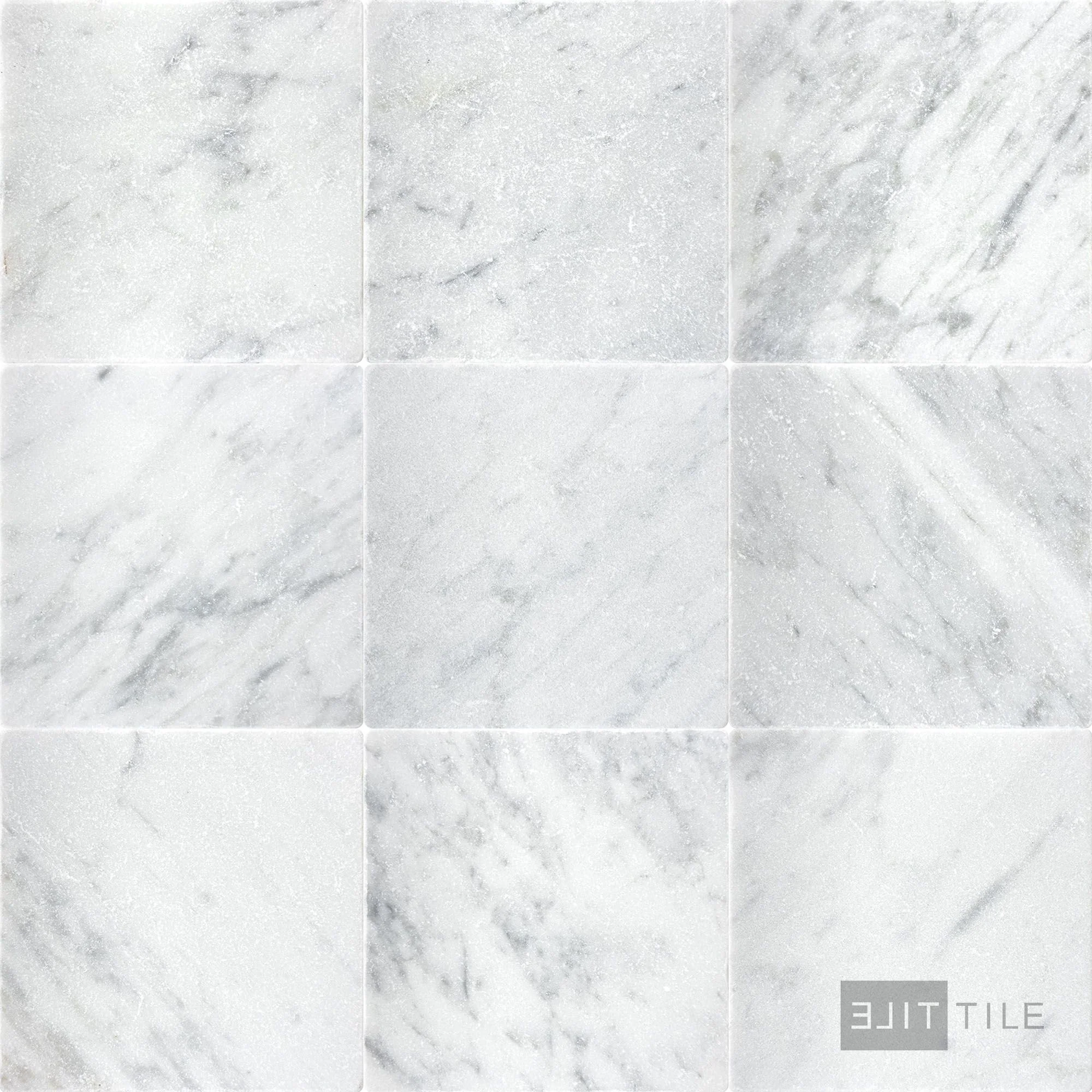 White Carrara Marble 4X4 Tumbled