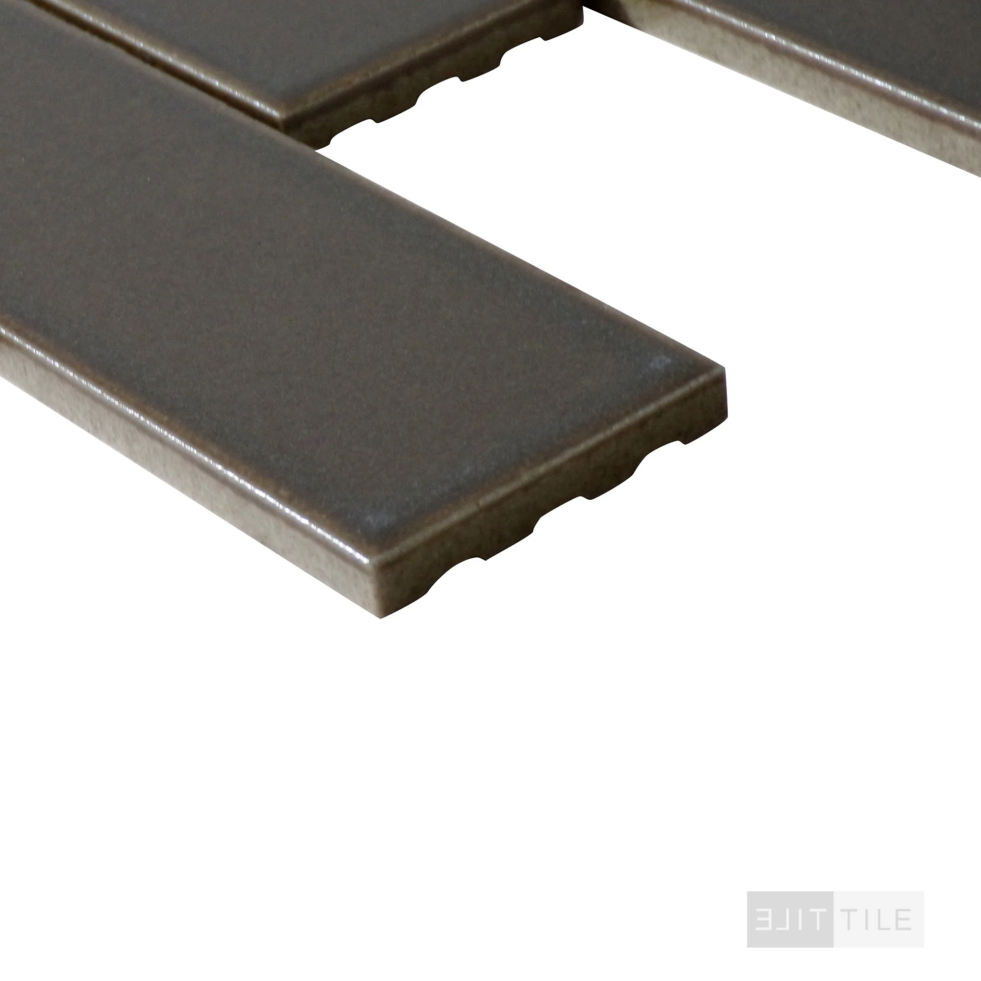 Zenia 2X6 Glazed Porcelain Mosaic 11-1/2X11-1/4 Umbra Matte - Image 3